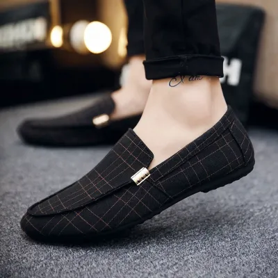 TRENDY CASUAL LAZY MEN'S LOAFERS BLACK